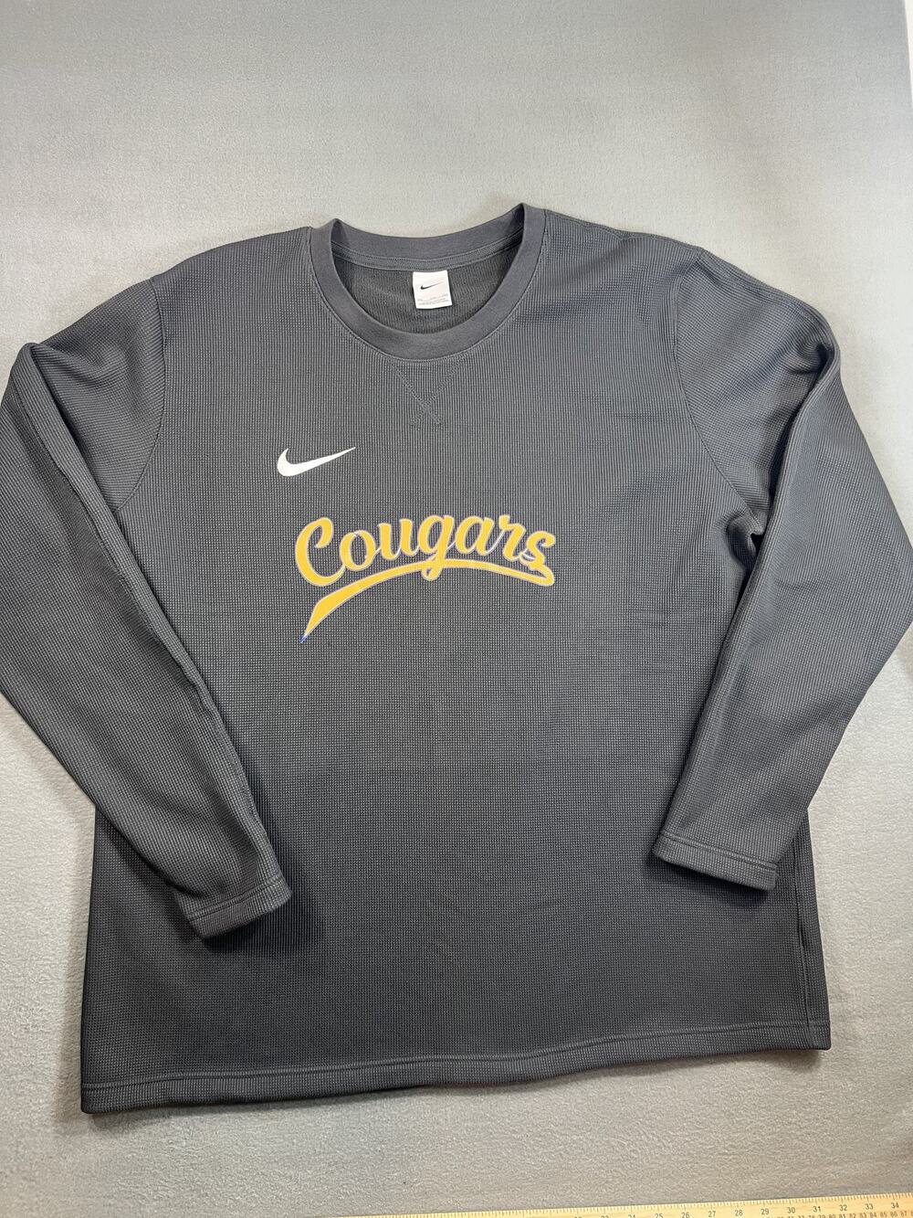 Nike Waffle-Knit Men Long Sleeve Sweater Grey Small Team Issued Size XXL